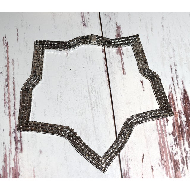 Gemstone Vintage American Designer Alexis Kirk Clear and Black Rhinestone Star Necklace Choker For Sale - Image 7 of 17