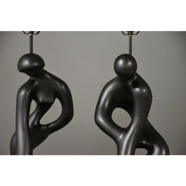 1960s Leo Middleman Sculptureline Table Lamps - A Pair For Sale - Image 4 of 8