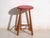 Vintage Wooden Stool with Round Seat, Central Europe, 1950 For Sale - Image 5 of 7