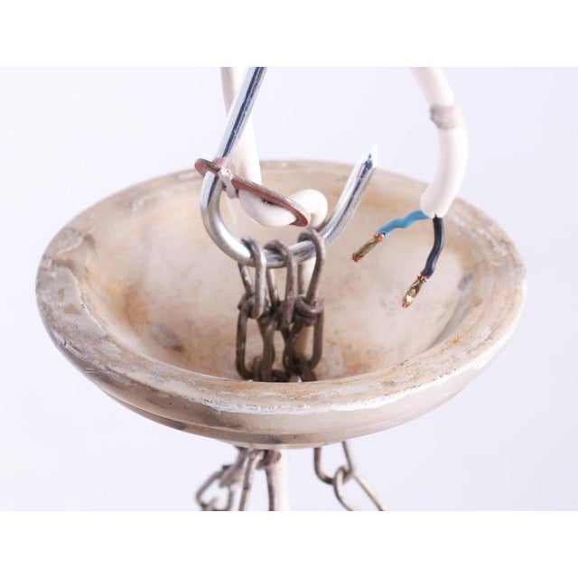 French Art Deco Ceiling Light in Carved Alabaster, 1920s For Sale - Image 10 of 13