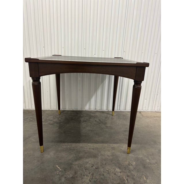 Vintage Leather Top Game & Card Dining Table by Fine Arts Furniture Co. For Sale - Image 9 of 10