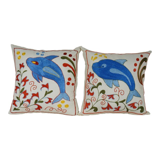 Suzani Pillow Cover - A Pair For Sale