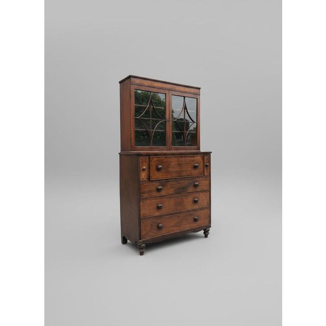 British Georgian Mahogany Inlaid Secretaire Bookcase, 18th Century For Sale - Image 4 of 18