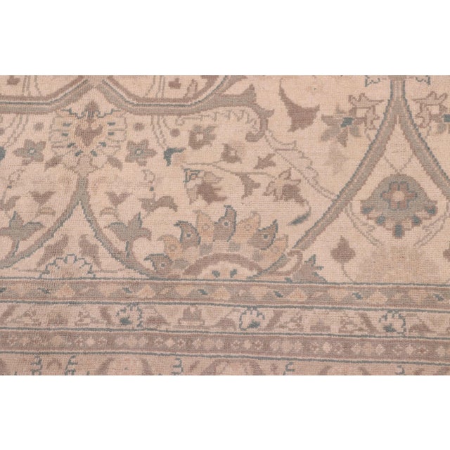 Textile Sunfaded Beige/Green Wool Rug - 8'1'' X 9'11'' For Sale - Image 7 of 10