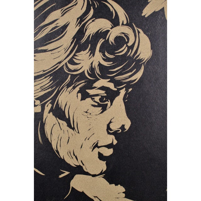Alberts Goltjakovs, Portrait of a Woman, 1961, Screenprint, in Good conditions. Designed 1960 to 1969 This piece has an...