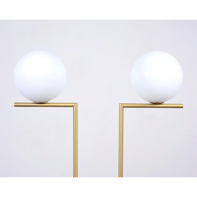 2000 - 2009 Michael Anastassiades for Flos Brass Globe Ic Floor Lamps - a Pair For Sale - Image 5 of 18