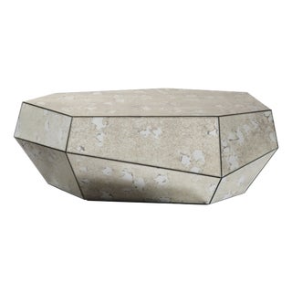 Three Rocks Low Coffee Table in Aged Mirror from Insidherland For Sale