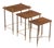 Set of 3 French Brass and Leather Nesting Tables in the Manner of Maison Jansen, C. 1960 For Sale