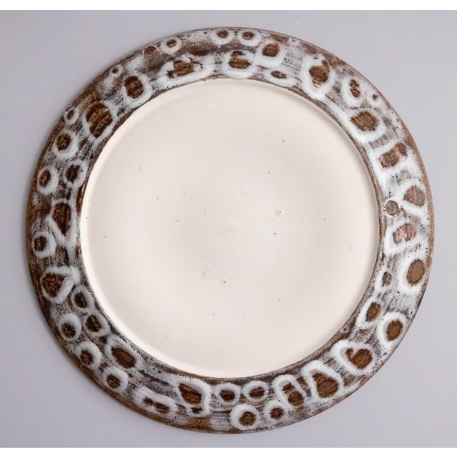 Mid 20th Century Vintage French Green & Yellow Lemon Majolica Oyster Plate, After Vallauris For Sale - Image 5 of 6