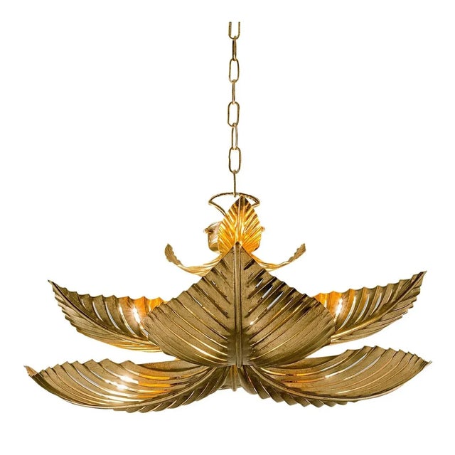 PALM Ceiling Light - Hand-Formed And Decorated Metal Palm Leaves Allow Light To Emit Through Pierced Slots As Well As...