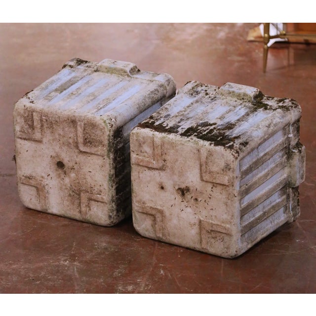 Pair of 19th Century French Normandy Cast Stone Garden Planters For Sale - Image 10 of 11