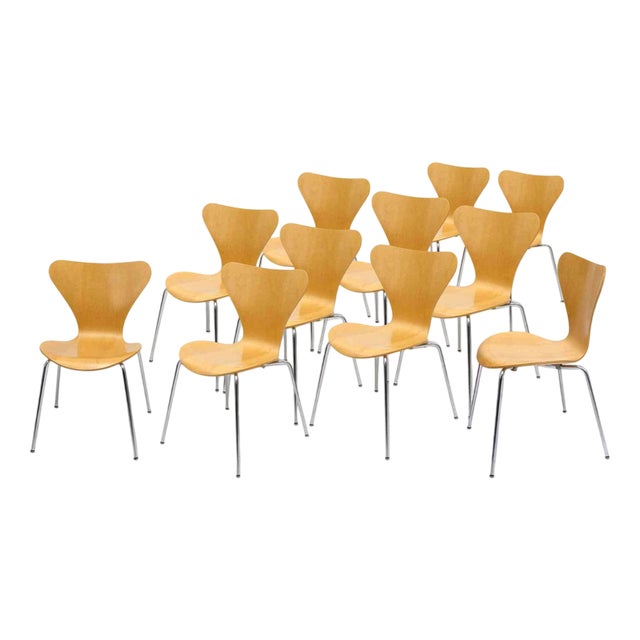 Model 3107 Chairs by Arne Jacobsen for Fritz Hansen, 1990s, Set of 11 For Sale
