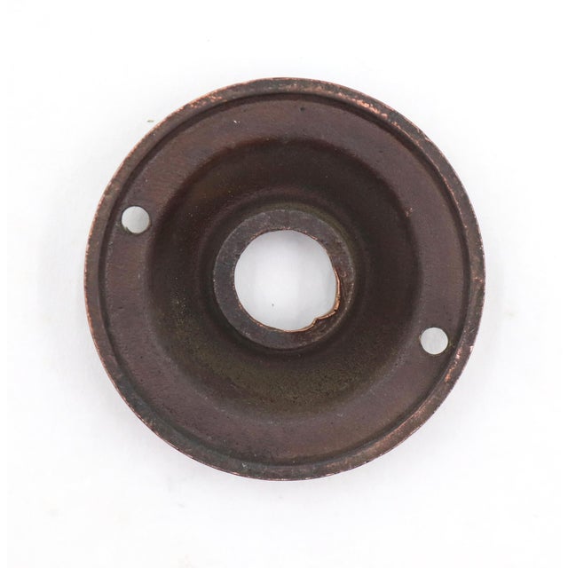 Vintage Bronze Radial Fluted Double Keyhole Door Knob Set For Sale - Image 6 of 6