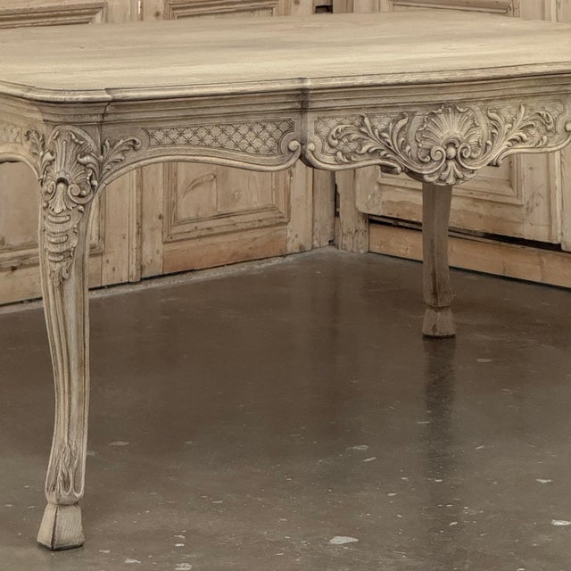 Antique Country French Liégeoise Régence Stripped Oak Dining Table or Writing Desk For Sale - Image 9 of 18