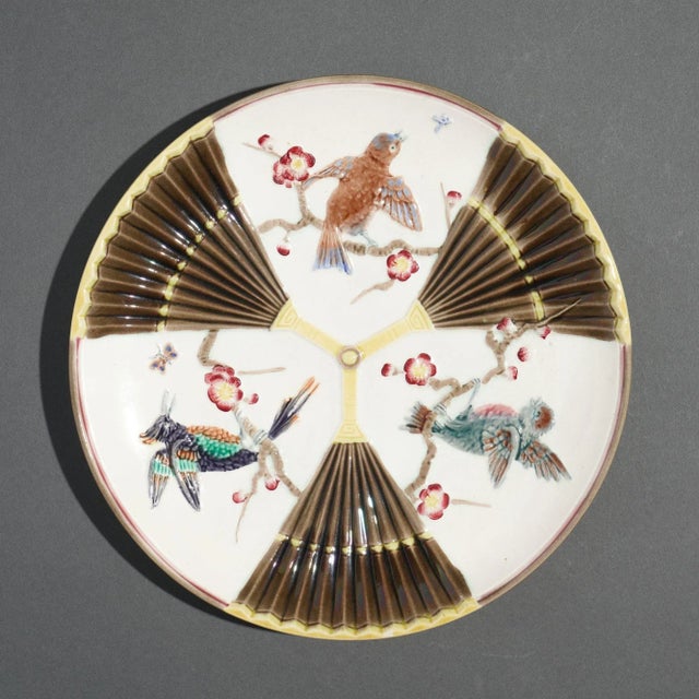 Polychrome glazed Wedgwood Argenta pattern majolica plate in the Japanesque taste. The Argenta pattern was the last...