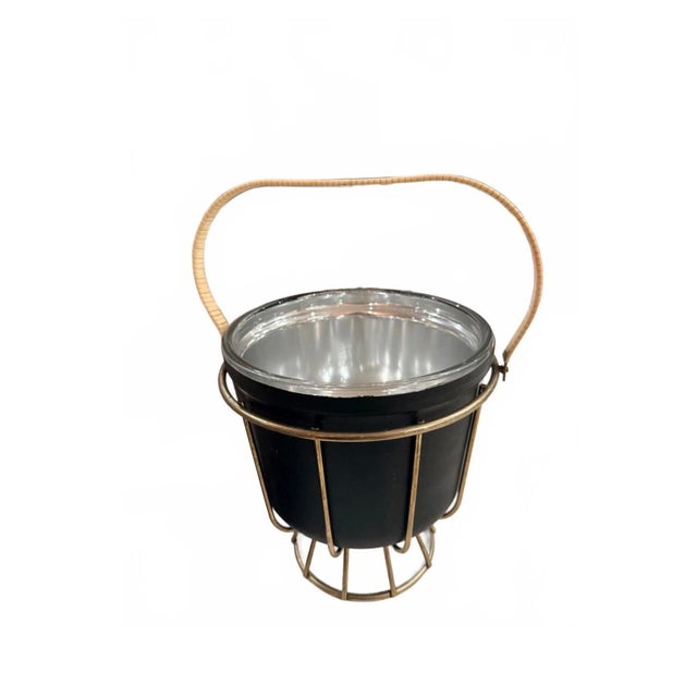 1960s 1950s Atomic Wire Cage Pyrex Ice Bucket, Attributed to Ernest Sohn For Sale - Image 5 of 7