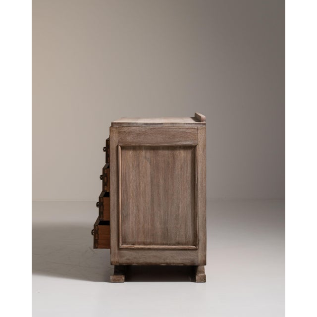 1930s French Beige Art Deco Oak Chest of Drawers For Sale - Image 14 of 15