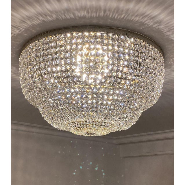 Empire Flush Mount in Gold Plate and Full Cut Crystal by Aggiolight For Sale - Image 4 of 7