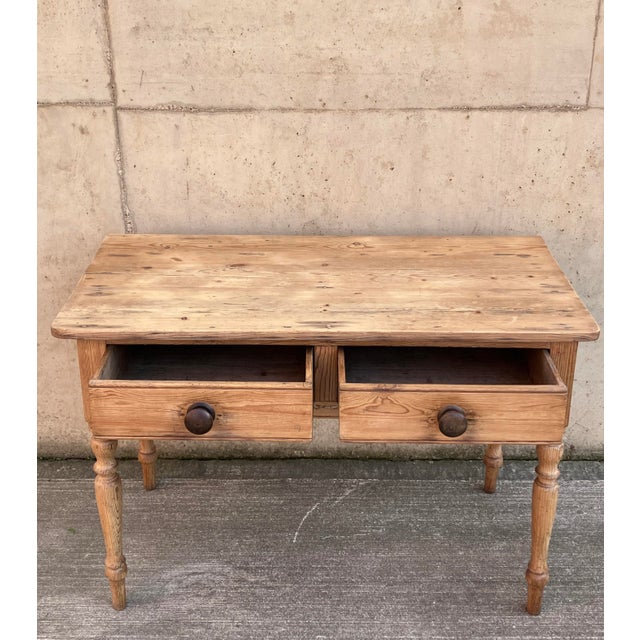 English Pitch Pine Console Table with Drawers For Sale - Image 10 of 14