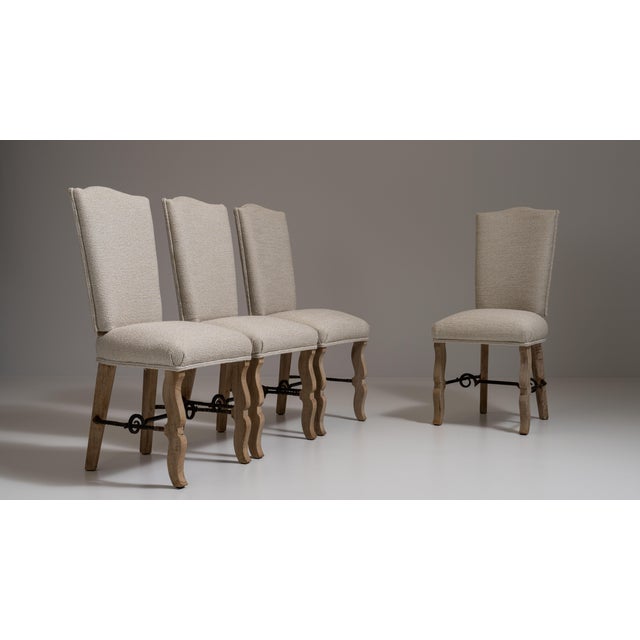 Set of Four 1950s Beige French Provençal Dining Chairs For Sale - Image 4 of 15