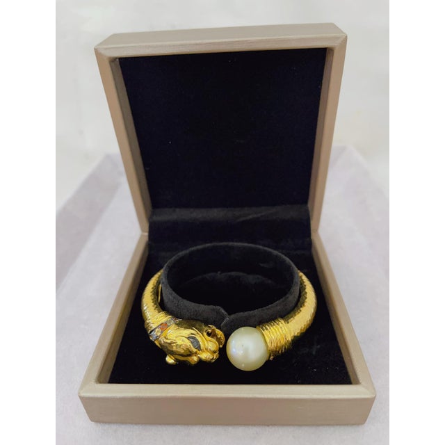 Bochic "Orient" Vintage Dragon Bangle Set 18k Gold & Silver Ruby & Sapphires For Sale - Image 13 of 18