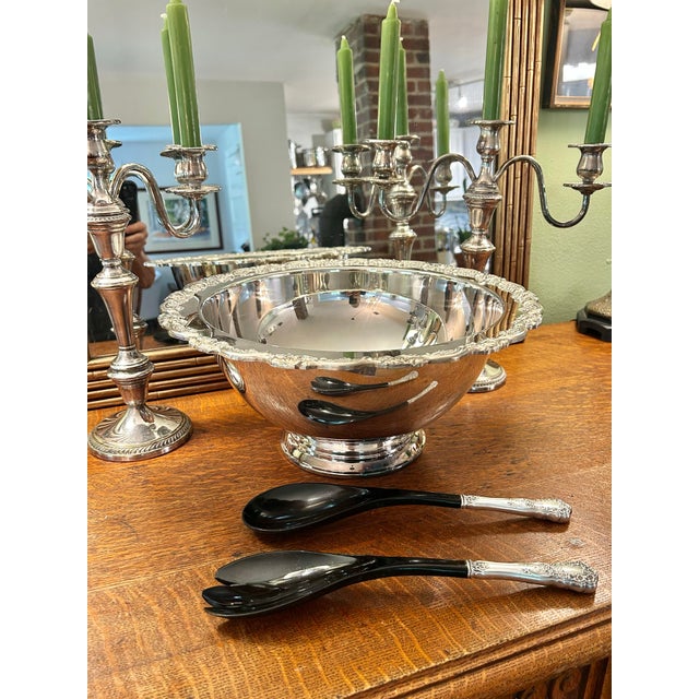 Gorham Silver Co. Vintage Gorham Sterling Silver “Buttercup” Hostess Salad Serving Set - Fork and Spoon For Sale - Image 4 of 8