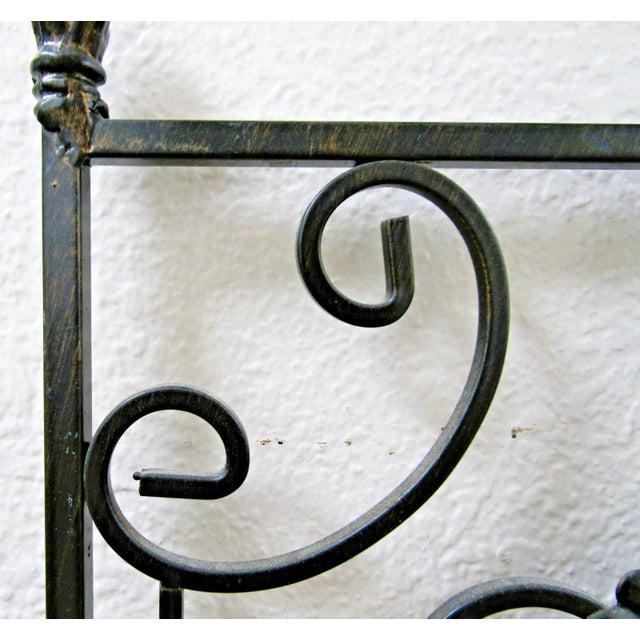 Vintage Regency Black Wrought Iron 3 Panel Room Divider For Sale - Image 10 of 15