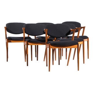 Kai Kristiansen Model 42 Mid Century Danish Teak Z Dining Chairs - Set of 6 For Sale