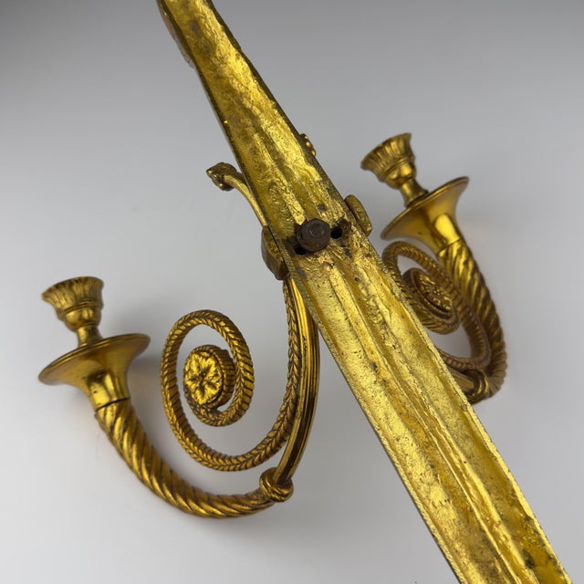 Large Bronze Wall Candle Sconce, France, 1950s For Sale - Image 14 of 18