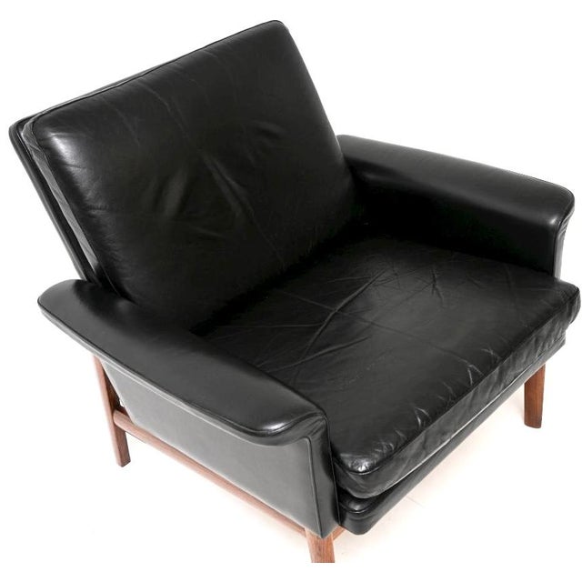 Wood Vintage Danish Leather Chair by Finn Juhl for France & Søn, 1960s For Sale - Image 7 of 11