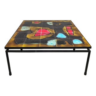 Vintage Ceramic Tile Coffee Table by Belarti, 1960 For Sale