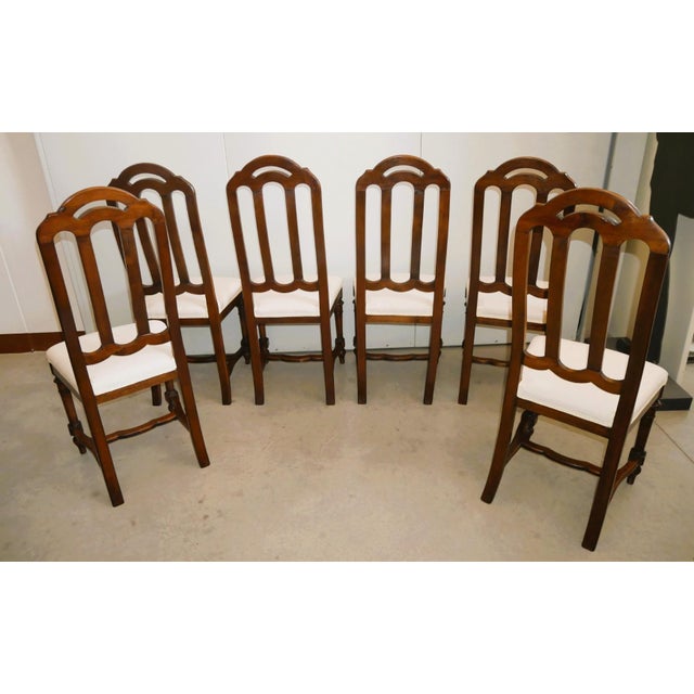 Antique Early 20th Century Walnut Chairs, Set of 6 For Sale - Image 4 of 17