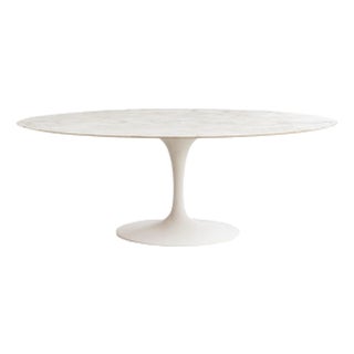 Oval Arabescato Table by Eero Saarinen for Knoll, 1990 For Sale