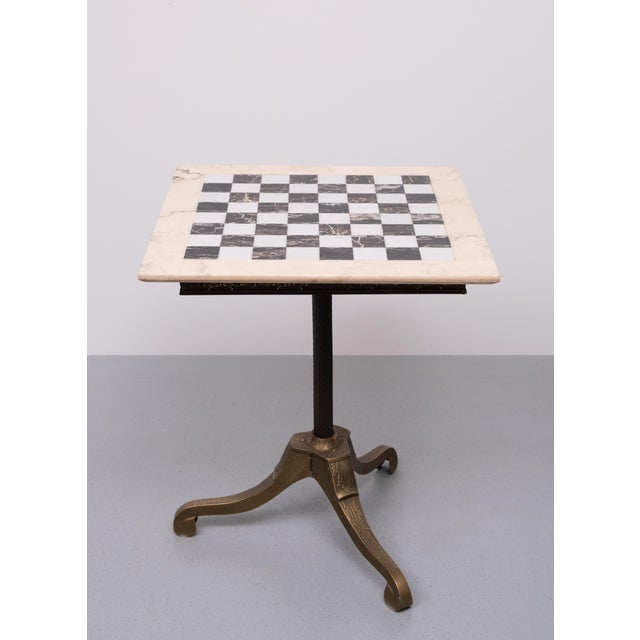 Marble Chest Board on Brass Stand, 1970s For Sale - Image 9 of 9