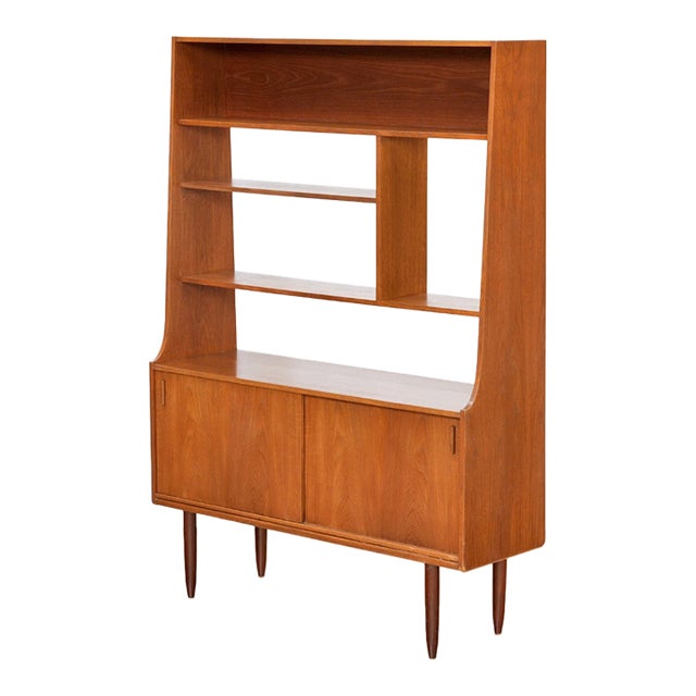 Mid Century Teak Bookcase Room Divider For Sale
