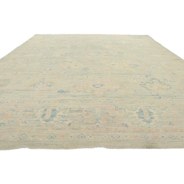 Modern Vintage Pastel Oushak Rug, 08'10 X 11'11 For Sale - Image 3 of 9