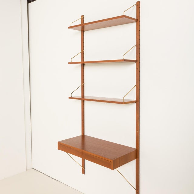 1960s Danish Home Office Shelving Unit with Desk by Poul Cadovius, 1970s For Sale - Image 5 of 14