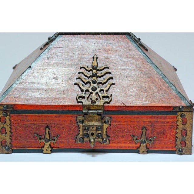 Brass South Indian Netturpetti Jewelry Box, Teak & Brass, Circa 1950 For Sale - Image 8 of 18