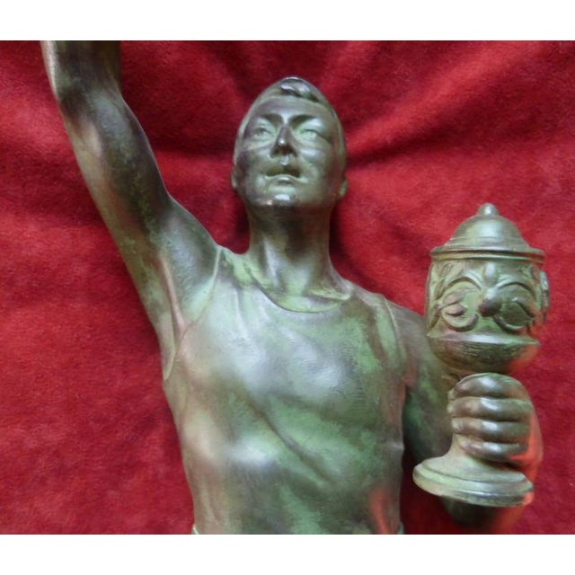 Art Deco Bronze Olympic Trophy Figure - Berlin 1936 Games For Sale - Image 3 of 7