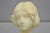 Antique Neoclassical Carved White Marble 9" Bust of Woman's Head on Marble Base For Sale - Image 4 of 16