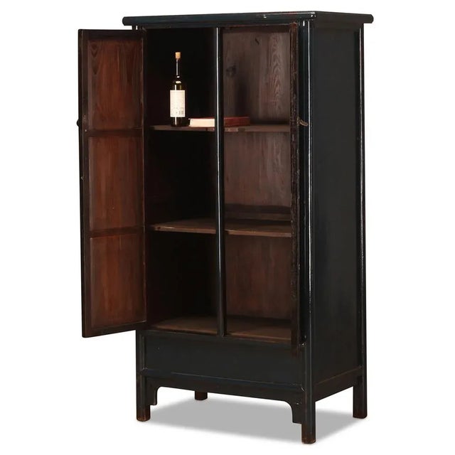 Teal Lacquer Tall Tapered Cabinet, 1920s For Sale - Image 3 of 5