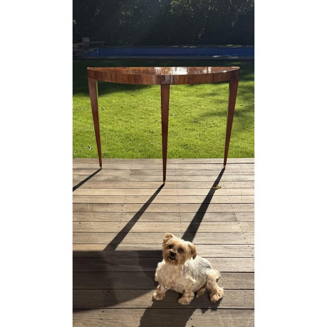 Flame Mahogany Demi-Lune Accent Table For Sale - Image 11 of 18
