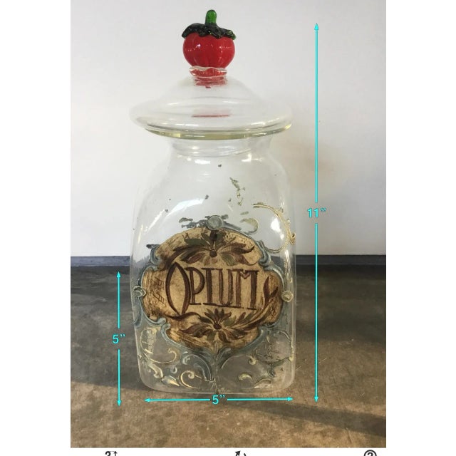 Sky Blue 1920s Italian Hand Painted Blown Glass Jars - a Pair For Sale - Image 8 of 9