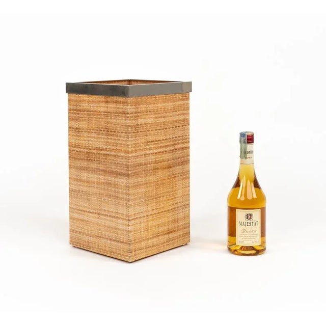 1970s Vintage Umbrella Stand in Acrylic and Wicker from Christian Dior, 1970s For Sale - Image 5 of 13