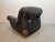 Large Italian Space Age Postmodern Black Leather Lounge Chair with Brass Buttons and Cord Lacing from Busnelli, 1970s For Sale - Image 10 of 14