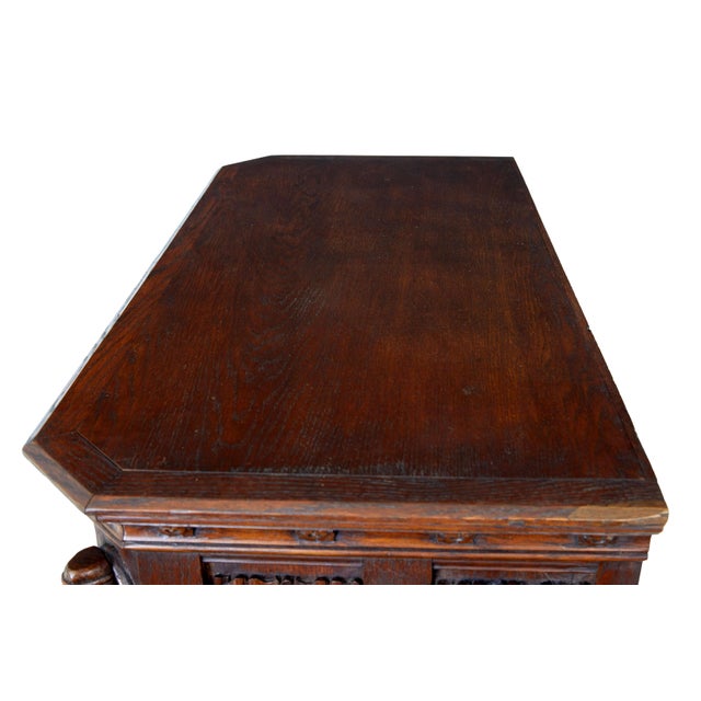 Wood Renaissance Revival Carved Oak Cupboard, 1900s For Sale - Image 7 of 10