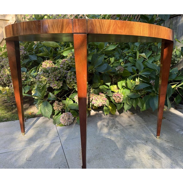 Flame Mahogany Demi-Lune Accent Table For Sale - Image 15 of 18