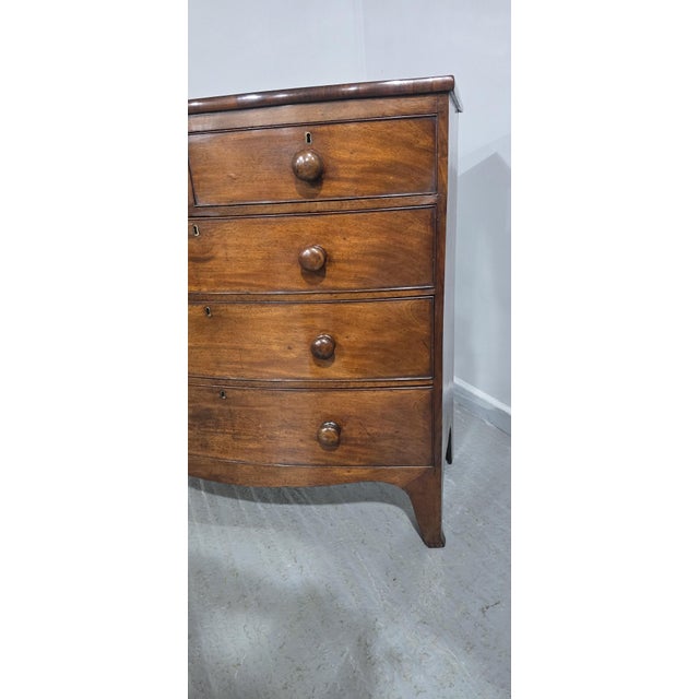 Mahogany Bow Front Chest Drawers, 1810 For Sale - Image 11 of 13