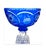 Glass Large Bohemian Style Blue Crystal Centrepiece Pedestal Bowl on Ball Stem and Square Base, 1960s For Sale - Image 7 of 12