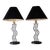 Black Wavy Memphis Style Squiggle Lamps | Set of Two For Sale